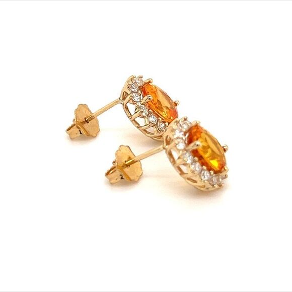 Natural Sapphire Diamond Stud Earrings 14k Gold 3.5 TCW Certified $5,950 211886 - Picture 4 of 13